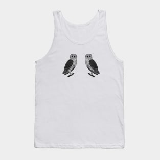 Barn Owls in Love - hand drawn bird design Tank Top